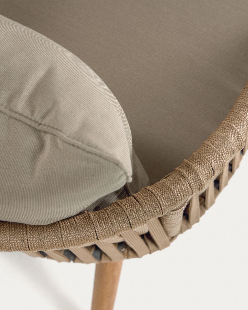 Hemilce Stuhl aus beigem Seil und Beinen aus massivem Akazienholz FSC 100% - ZEN ZONE Furniture