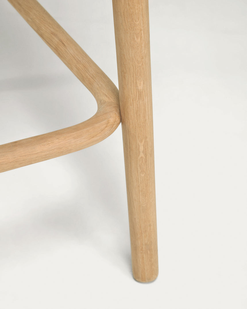Doriane Hocker massive Eiche naturbelassen mit gepolstertem Sitz 65 cm hoch FSC Mix Credit - ZEN ZONE Furniture