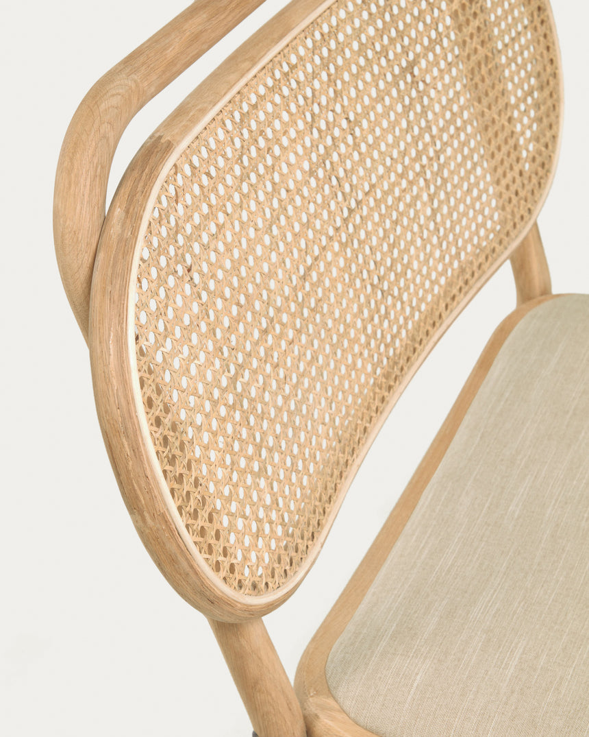 Doriane Sessel aus massiver Eiche mit Naturfinish und gepolstertem Sitz - ZEN ZONE Furniture