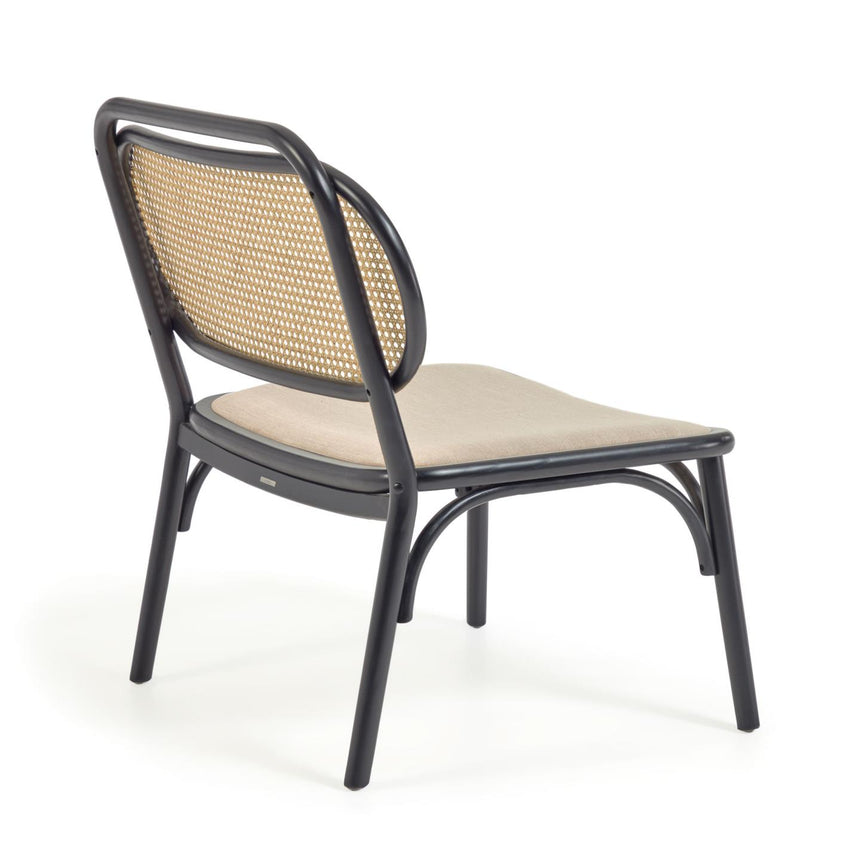 Doriane Sessel massive Ulme schwarzes Lackfinish gepolsterter Sitz - ZEN ZONE Furniture