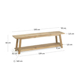 Safara Bank aus massivem recyceltem Teakholz 150 cm - ZEN ZONE Furniture