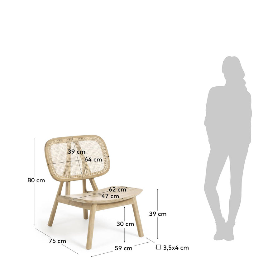Nadra Sessel aus massivem Teakholz und Rattan - ZEN ZONE Furniture