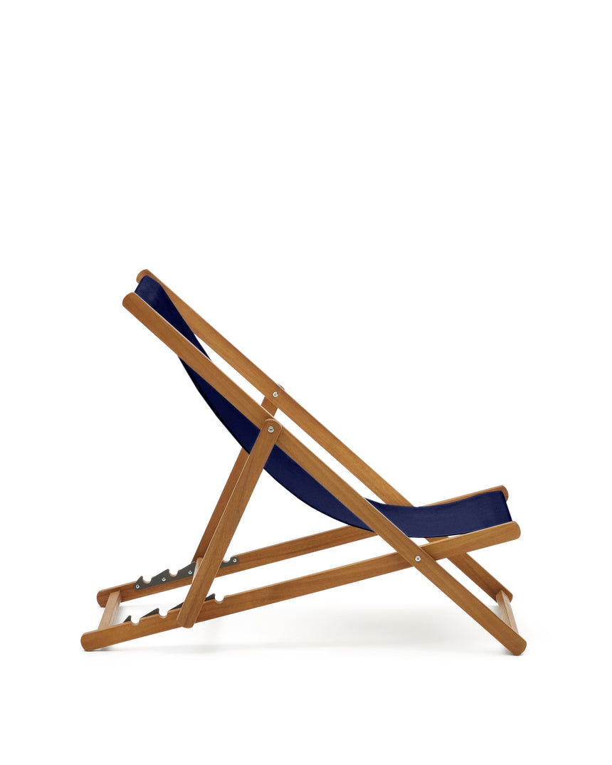 Klappbarer Outdoor-Liegestuhl Adredna in Blau aus massivem Akazienholz FSC 100% - ZEN ZONE Furniture