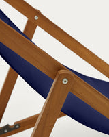Klappbarer Outdoor-Liegestuhl Adredna in Blau aus massivem Akazienholz FSC 100%
