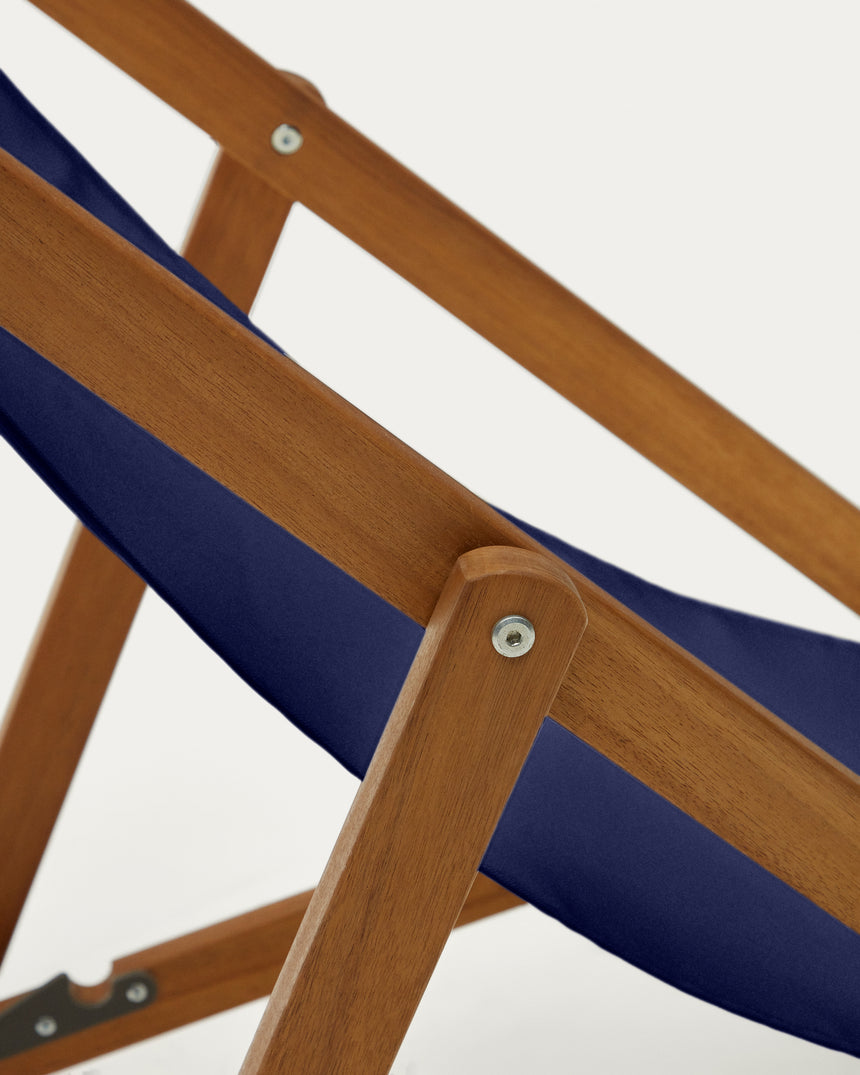 Klappbarer Outdoor-Liegestuhl Adredna in Blau aus massivem Akazienholz FSC 100% - ZEN ZONE Furniture