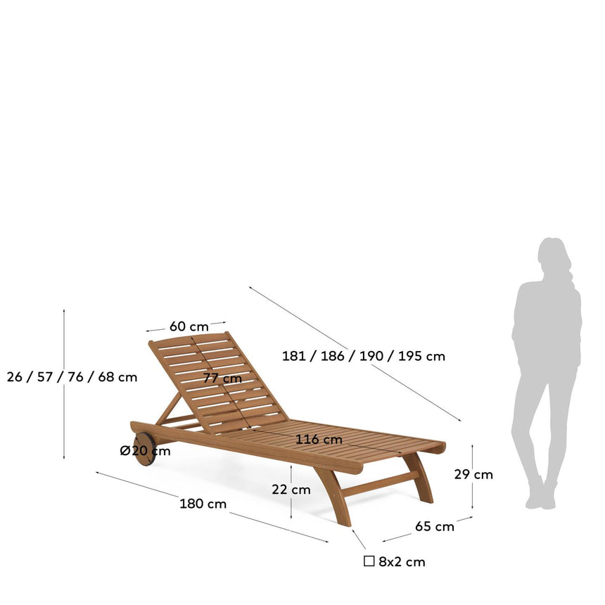 Beila Sonnenliege aus massivem Eukalyptusholz FSC 100% - ZEN ZONE Furniture