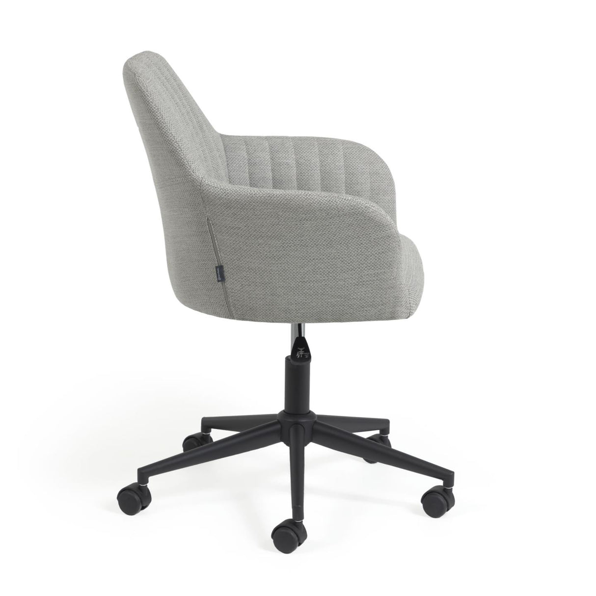 Madina Schreibtischstuhl hellgrau mit Beinen aus Stahl in Mattschwarz - ZEN ZONE Furniture