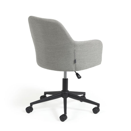 Madina Schreibtischstuhl hellgrau mit Beinen aus Stahl in Mattschwarz - ZEN ZONE Furniture