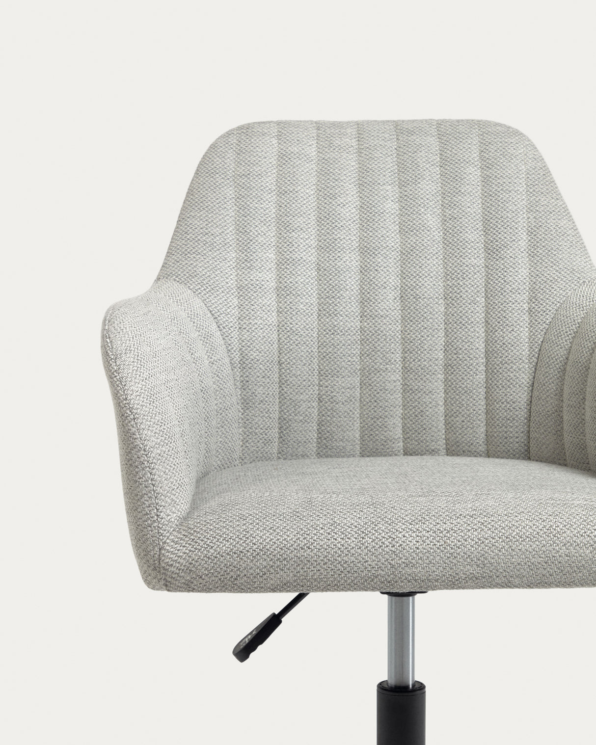 Madina Schreibtischstuhl hellgrau mit Beinen aus Stahl in Mattschwarz - ZEN ZONE Furniture