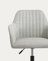Madina Schreibtischstuhl hellgrau mit Beinen aus Stahl in Mattschwarz - ZEN ZONE Furniture