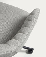 Madina Schreibtischstuhl hellgrau mit Beinen aus Stahl in Mattschwarz - ZEN ZONE Furniture