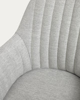 Madina Schreibtischstuhl hellgrau mit Beinen aus Stahl in Mattschwarz - ZEN ZONE Furniture