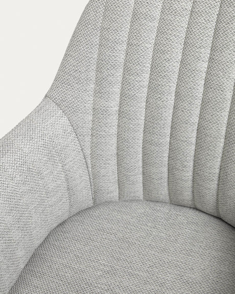 Madina Schreibtischstuhl hellgrau mit Beinen aus Stahl in Mattschwarz - ZEN ZONE Furniture