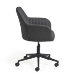 Madina Schreibtischstuhl dunkelgrau mit Beinen aus Stahl in Mattschwarz - ZEN ZONE Furniture