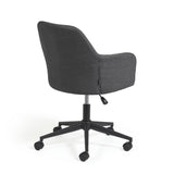 Madina Schreibtischstuhl dunkelgrau mit Beinen aus Stahl in Mattschwarz - ZEN ZONE Furniture