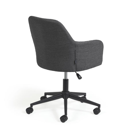 Madina Schreibtischstuhl dunkelgrau mit Beinen aus Stahl in Mattschwarz - ZEN ZONE Furniture