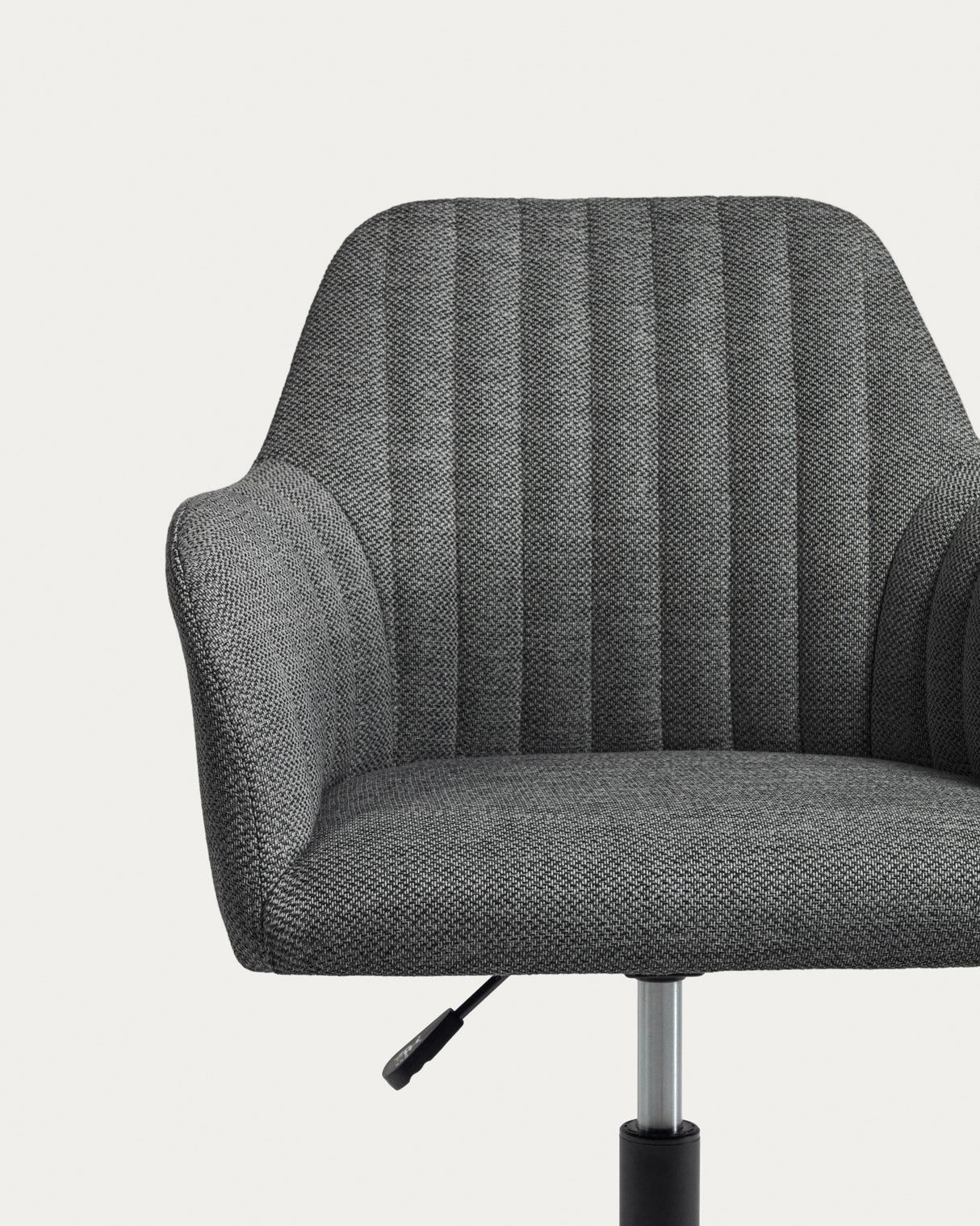 Madina Schreibtischstuhl dunkelgrau mit Beinen aus Stahl in Mattschwarz - ZEN ZONE Furniture