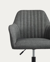 Madina Schreibtischstuhl dunkelgrau mit Beinen aus Stahl in Mattschwarz - ZEN ZONE Furniture