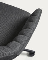 Madina Schreibtischstuhl dunkelgrau mit Beinen aus Stahl in Mattschwarz - ZEN ZONE Furniture