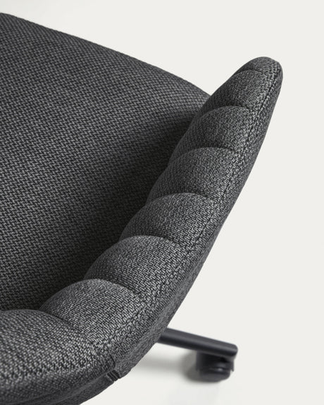 Madina Schreibtischstuhl dunkelgrau mit Beinen aus Stahl in Mattschwarz - ZEN ZONE Furniture