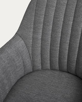 Madina Schreibtischstuhl dunkelgrau mit Beinen aus Stahl in Mattschwarz - ZEN ZONE Furniture