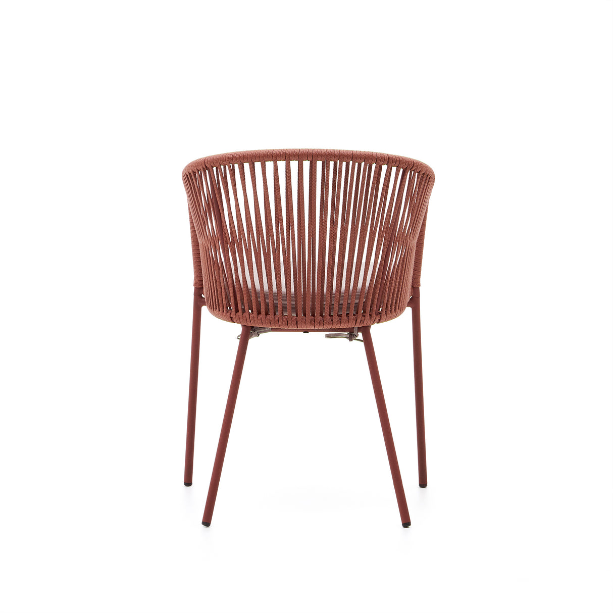 Yanet Stuhl aus Seil in Terrakotta mit Beinen aus verzinktem Stahl - ZEN ZONE Furniture