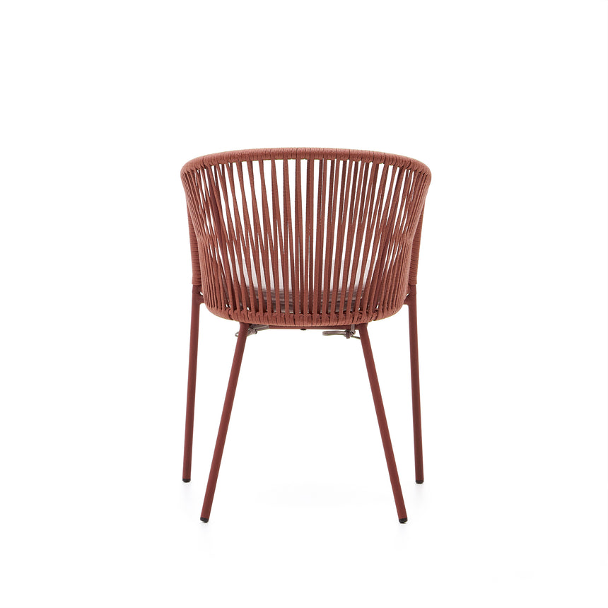 Yanet Stuhl aus Seil in Terrakotta mit Beinen aus verzinktem Stahl - ZEN ZONE Furniture