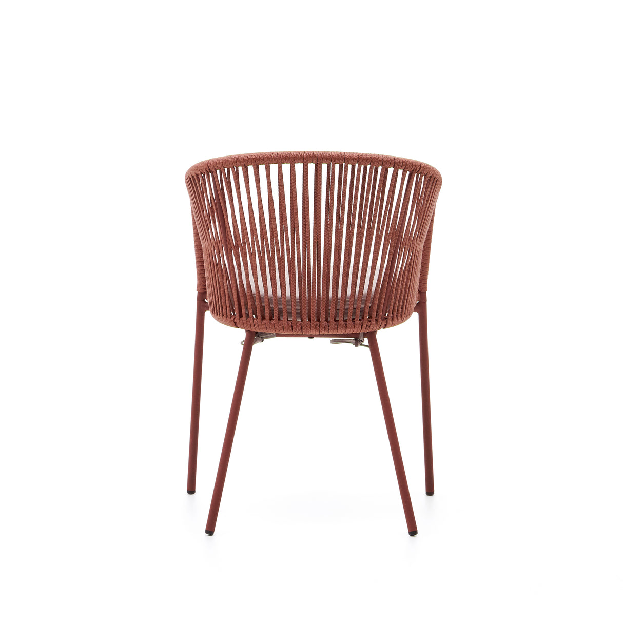 Yanet Stuhl aus Seil in Terrakotta mit Beinen aus verzinktem Stahl - ZEN ZONE Furniture