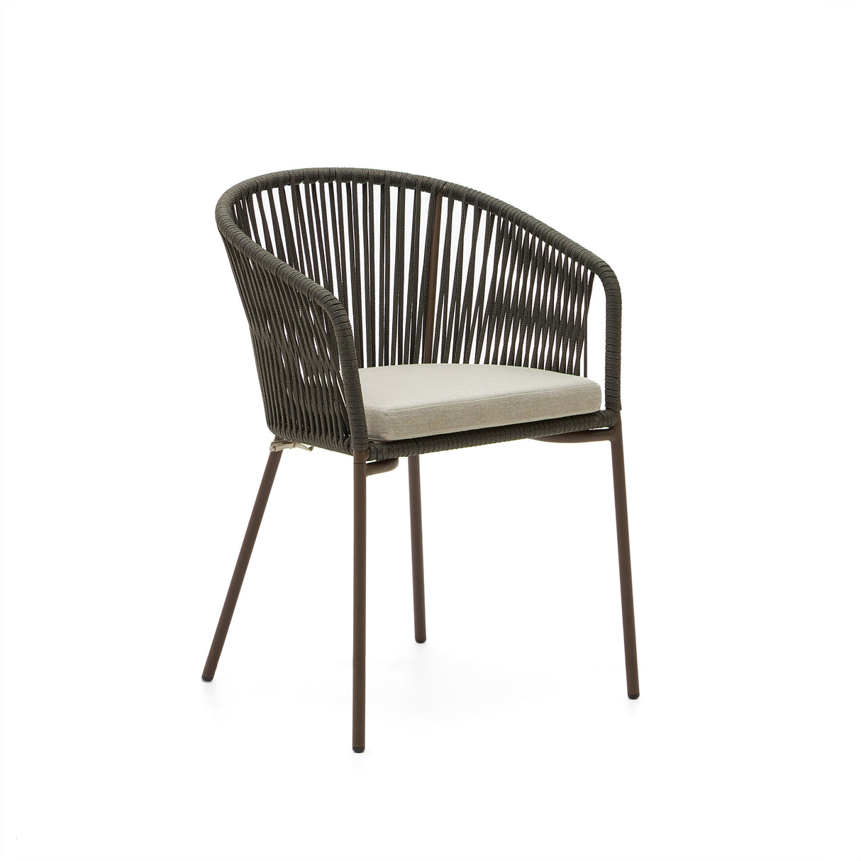 Yanet Stuhl aus Seil in Grün mit Beinen aus verzinktem Stahl - ZEN ZONE Furniture
