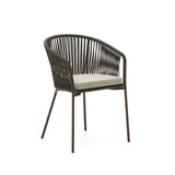 Yanet Stuhl aus Seil in Grün mit Beinen aus verzinktem Stahl - ZEN ZONE Furniture
