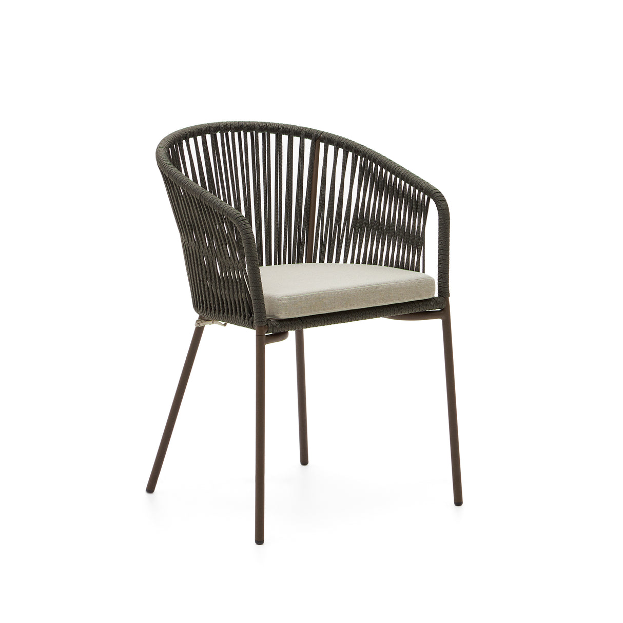 Yanet Stuhl aus Seil in Grün mit Beinen aus verzinktem Stahl - ZEN ZONE Furniture