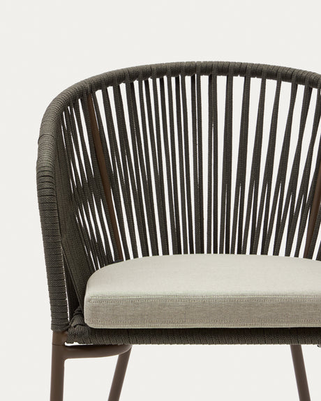 Yanet Stuhl aus Seil in Grün mit Beinen aus verzinktem Stahl - ZEN ZONE Furniture