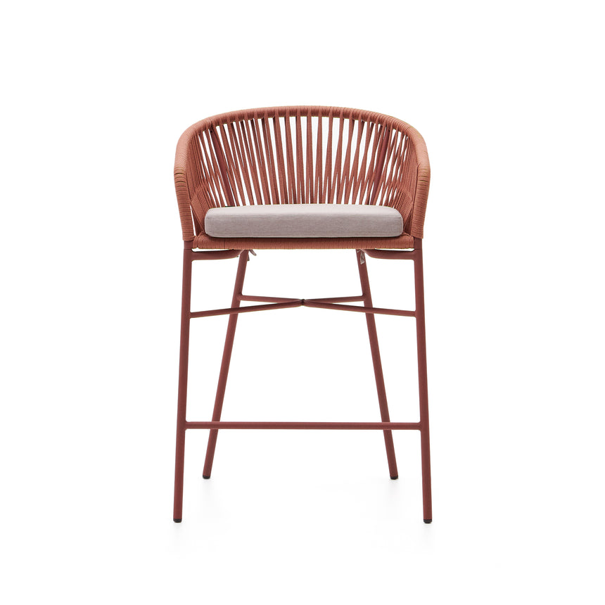 Yanet stapelbarer Hocker aus Seil in Terrakotta Höhe 65 cm - ZEN ZONE Furniture