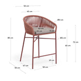 Yanet stapelbarer Hocker aus Seil in Terrakotta Höhe 65 cm - ZEN ZONE Furniture