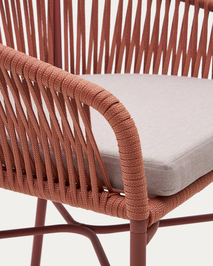Yanet stapelbarer Hocker aus Seil in Terrakotta Höhe 65 cm - ZEN ZONE Furniture