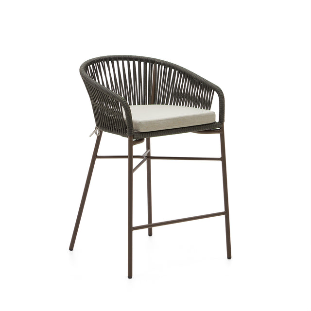 Yanet Hocker aus Seil in grün und verzinktem Stahl Höhe 58 cm - ZEN ZONE Furniture