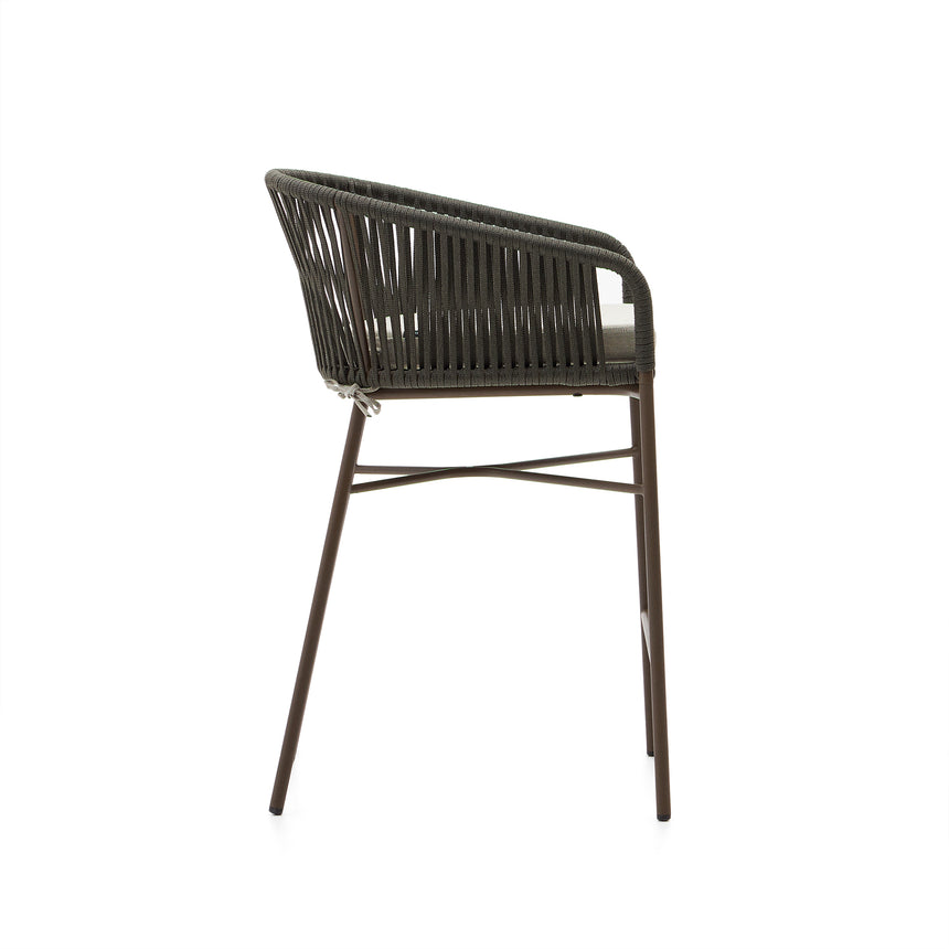 Yanet Hocker aus Seil in grün und verzinktem Stahl Höhe 58 cm - ZEN ZONE Furniture