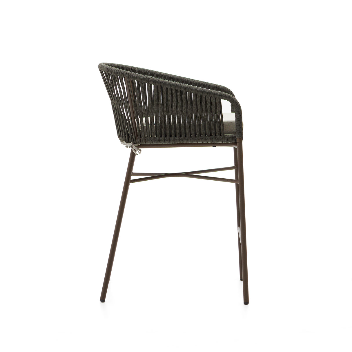 Yanet Hocker aus Seil in grün und verzinktem Stahl Höhe 58 cm - ZEN ZONE Furniture