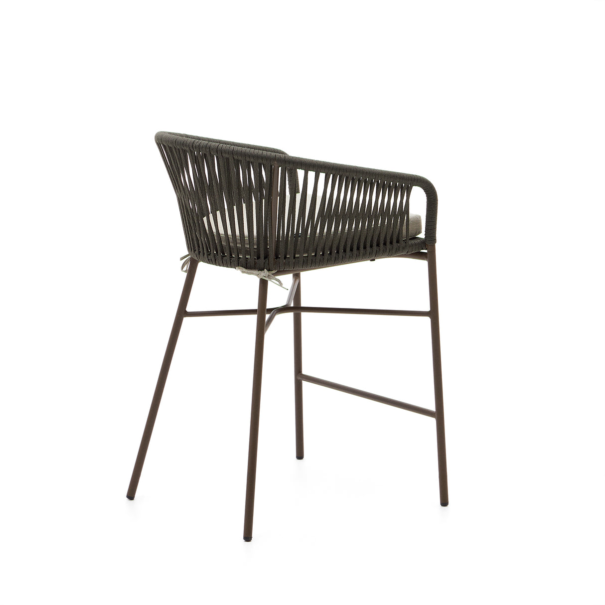 Yanet Hocker aus Seil in grün und verzinktem Stahl Höhe 58 cm - ZEN ZONE Furniture