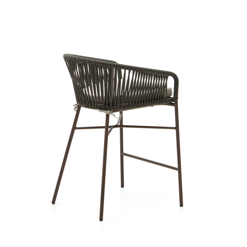 Yanet Hocker aus Seil in grün und verzinktem Stahl Höhe 58 cm - ZEN ZONE Furniture