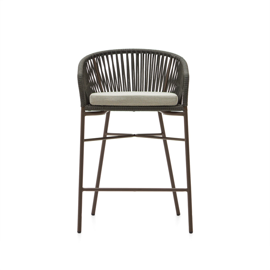 Yanet Hocker aus Seil in grün und verzinktem Stahl Höhe 58 cm - ZEN ZONE Furniture