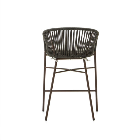 Yanet Hocker aus Seil in grün und verzinktem Stahl Höhe 58 cm - ZEN ZONE Furniture