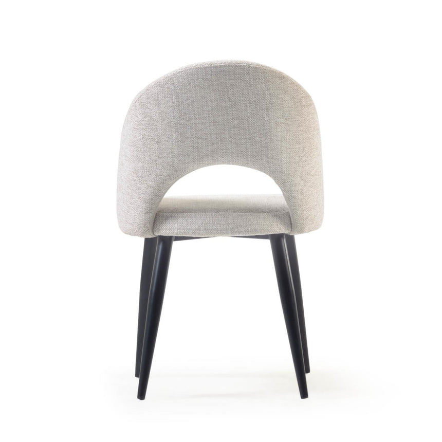 Stuhl Mael beiger mit Stahlbeinen mit schwarzem Finish - ZEN ZONE Furniture