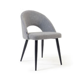 Stuhl Mael grauer mit Stahlbeinen mit schwarzem Finish - ZEN ZONE Furniture