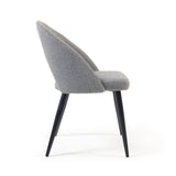 Stuhl Mael grauer mit Stahlbeinen mit schwarzem Finish - ZEN ZONE Furniture
