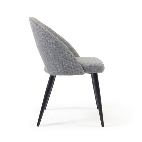 Stuhl Mael grauer mit Stahlbeinen mit schwarzem Finish - ZEN ZONE Furniture