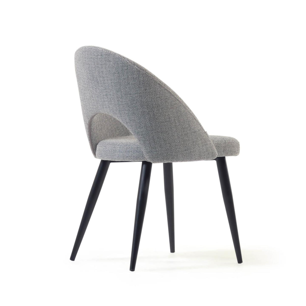 Stuhl Mael grauer mit Stahlbeinen mit schwarzem Finish - ZEN ZONE Furniture