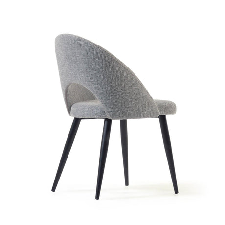 Stuhl Mael grauer mit Stahlbeinen mit schwarzem Finish - ZEN ZONE Furniture