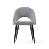 Stuhl Mael grauer mit Stahlbeinen mit schwarzem Finish - ZEN ZONE Furniture