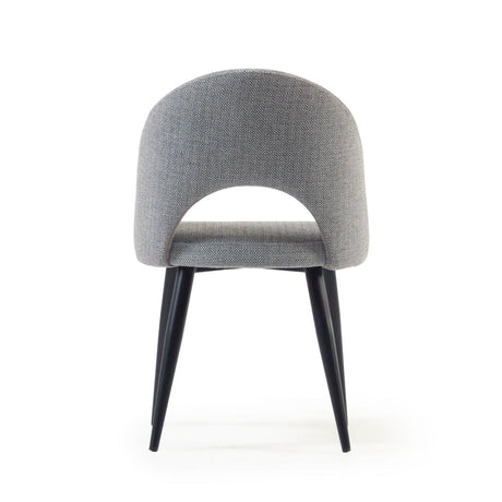 Stuhl Mael grauer mit Stahlbeinen mit schwarzem Finish - ZEN ZONE Furniture